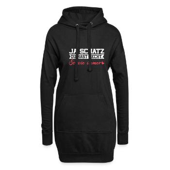 Ja Schatz Du Hast Recht Lustiges Pärchen Paar - Hoodie-Kleid - Schwarz - Vorne