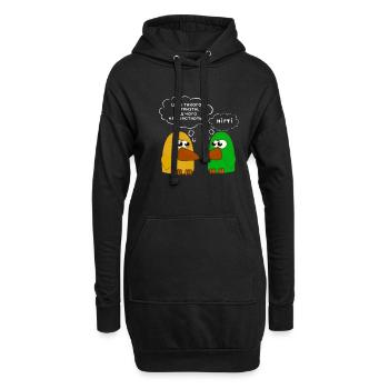 Citation ukrainienne blague d’oiseau en surpoids - Sweat-shirt à capuche long Femme - noir - Devant