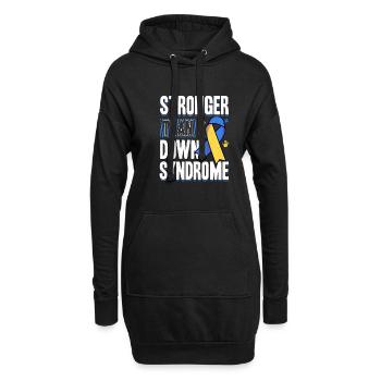 Sensibilisation au syndrome de Down - Sweat-shirt à capuche long Femme - noir - Devant