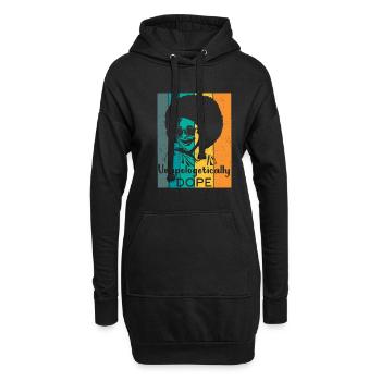 Unapologetisch Schwarzer Afro Afroamerikanischer - Hoodie-Kleid - Schwarz - Vorne