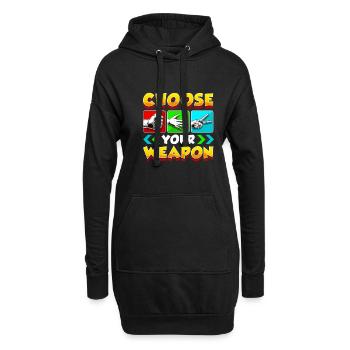 Ciseaux Papier de pierre - Sweat-shirt à capuche long Femme - noir - Devant