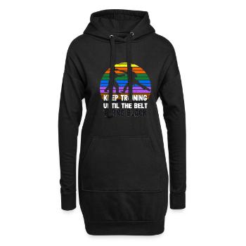 Continuez à vous entraîner jusqu’à ce que votre ceinture devienne noire - Sweat-shirt à capuche long Femme - noir - Devant