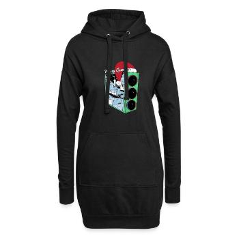 PC de jeu avec Beanie Funny Gambler Outfit Noël - Sweat-shirt à capuche long Femme - noir - Devant
