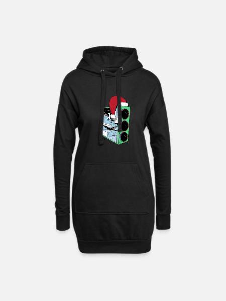 Gamer PC with Beanie Funny Gambler Outfit Xmas - Hoodie Dress - black