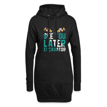A plus tard Digger Drôle de petit garçon - Sweat-shirt à capuche long Femme - noir - Devant