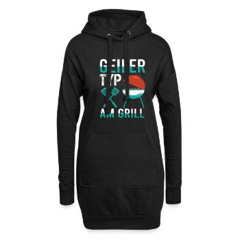 Geiler Typ Am Grill BBQ Sommer Grillen Barbecue - Hoodie-Kleid - Schwarz - Vorne