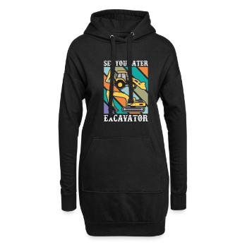 A plus tard Digger drôle de bambin - Sweat-shirt à capuche long Femme - noir - Devant