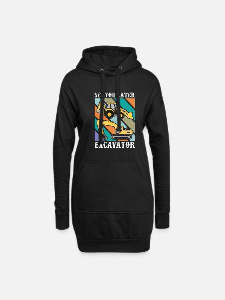 Wir Sehen Uns Später Bagger Lustiger Kleinkind - Hoodie-Kleid - Schwarz
