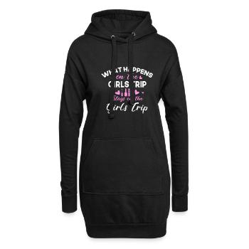 Ce qui se passe sur le voyage des filles reste drôle - Sweat-shirt à capuche long Femme - noir - Devant