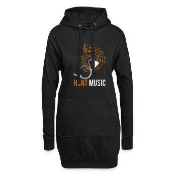 Création du groupe Jagdhorn Jäger Music - Sweat-shirt à capuche long Femme - noir - Devant