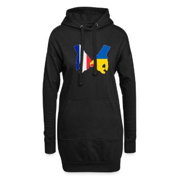 Frankreich Unterstützt Die Ukraine Liebe Herz - Hoodie-Kleid - Schwarz - Vorne