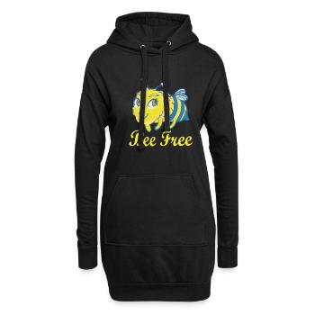 Le Royaume-Uni soutient Ukraine Love Heart - Sweat-shirt à capuche long Femme - noir - Devant