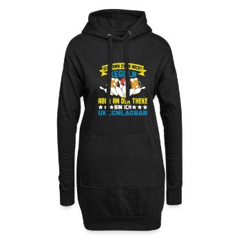 Kegler Kegelverein Ich kann nicht Kegeln - Hoodie-Kleid - Schwarz - Vorne