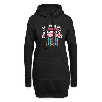 Life Is About Using The Whole Box Of Crayons - Hoodie Dress - black - Front