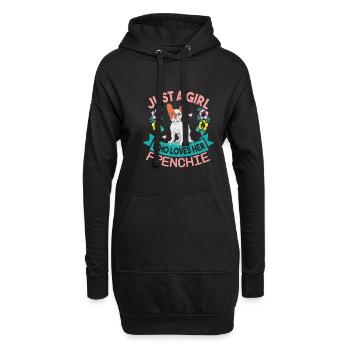Une seule fille qui a son Français - Sweat-shirt à capuche long Femme - noir - Devant