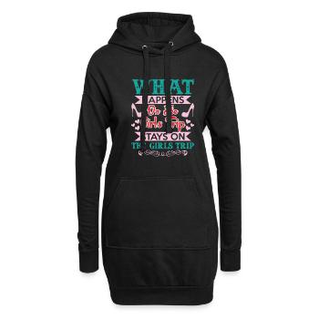 Ce qui se passe sur le voyage des filles reste drôle - Sweat-shirt à capuche long Femme - noir - Devant