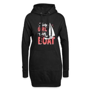 Petite fille École de voile petit bateau mer Baltique - Sweat-shirt à capuche long Femme - noir - Devant