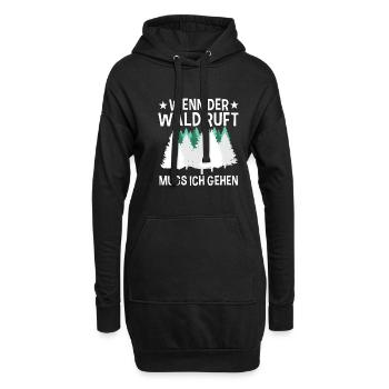 Wenn Der Wald Ruft Muss Ich Gehen Natur Wandern - Hoodie-Kleid - Schwarz - Vorne
