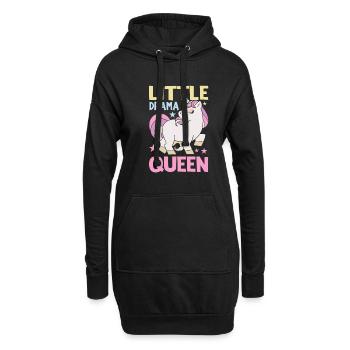 Little Drama Queen Einhorn Zicke Spruch - Hoodie-Kleid - Schwarz - Vorne