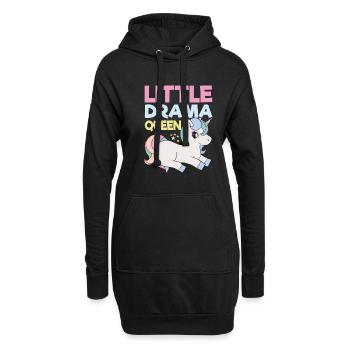 Little Drama Queen Einhorn Zicke Spruch - Hoodie-Kleid - Schwarz - Vorne