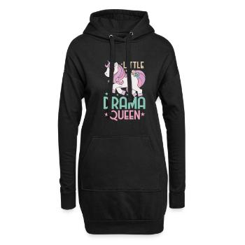 Little Drama Queen Einhorn Zicke Spruch - Hoodie-Kleid - Schwarz - Vorne
