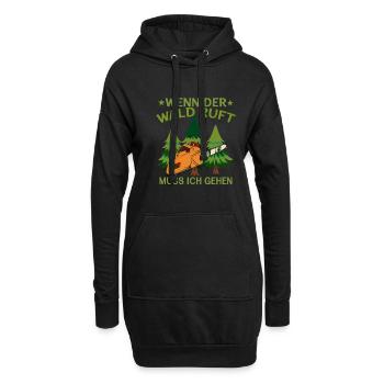 Wenn Der Wald Ruft Muss Ich Gehen Natur Wandern - Hoodie-Kleid - Schwarz - Vorne