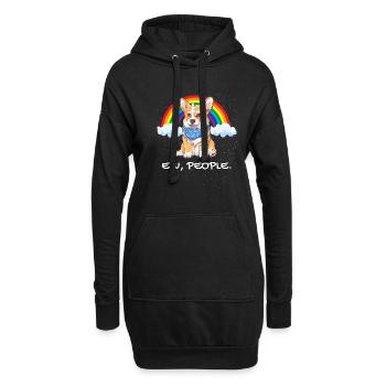 Ew People Flaum Kawaii Hundezitat Breed Haustier - Hoodie-Kleid - Schwarz - Vorne