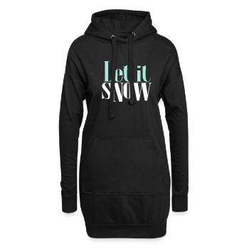 Lassen Sie Es Schneeflocken-Schneemannzitat - Hoodie-Kleid - Schwarz - Vorne