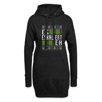 Es eskaliert eh Ugly Christmas Sweater - Flamingo - Hoodie-Kleid - Schwarz - Vorne