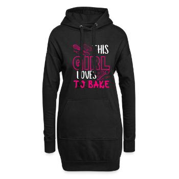 Dieses Mädchen Liebt Es, Küchen -Utensilien - Hoodie-Kleid - Schwarz - Vorne