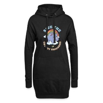 Save The Chubby Unicorns Cute Rhinoceros - Hoodie-Kleid - Schwarz - Vorne