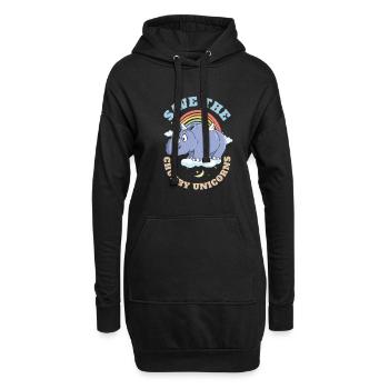 Save The Chubby Unicorns Cute Rhinoceros - Hoodie-Kleid - Schwarz - Vorne