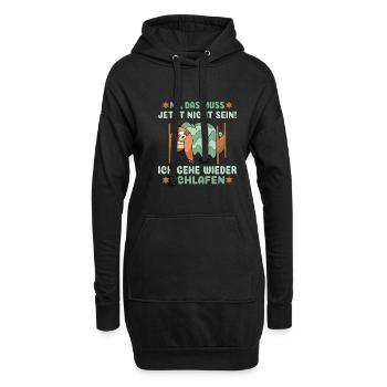 Faultier Langschläfer Ich gehe wieder schlafen - Hoodie-Kleid - Schwarz - Vorne