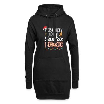 Most Likely To Eat Santas Cookie Xmas Tshirt - Hoodie-Kleid - Schwarz - Vorne