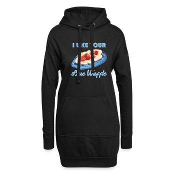 Ich Mag Deine Blauen Waffelplätzchen Erdbeeren - Hoodie-Kleid - Schwarz - Vorne