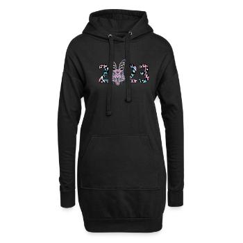 Christmas 2023 Year of the Rabbit Pink Fuzzy - Hoodie Dress - black - Front