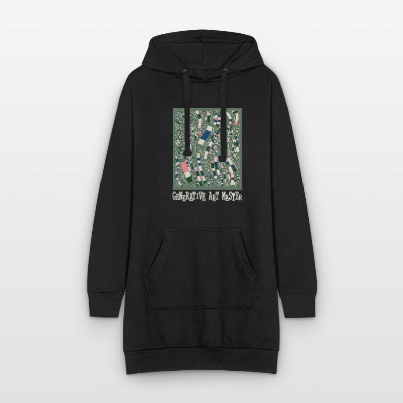 Generativer Kunstmaster-Programmierbildcode Hoodie-Kleid