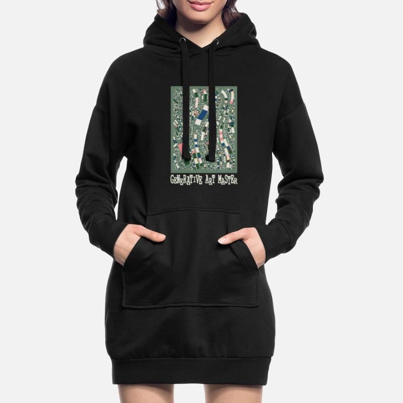 Generativer Kunstmaster-Programmierbildcode Hoodie-Kleid