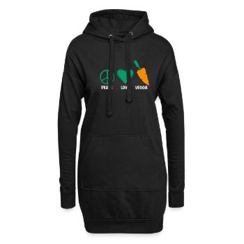 Gemüseliebhaber Vegetarische Geschenke - Hoodie-Kleid - Schwarz - Vorne