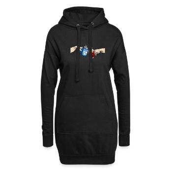 Weinpunsch Marché de Noël Vin chaud - Sweat-shirt à capuche long Femme - noir - Devant