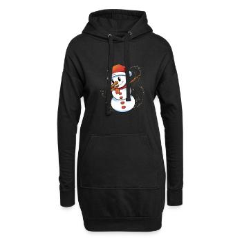 Dabbing Schneeman with cap Santa Elf Christmas - Hoodie Dress - black - Front
