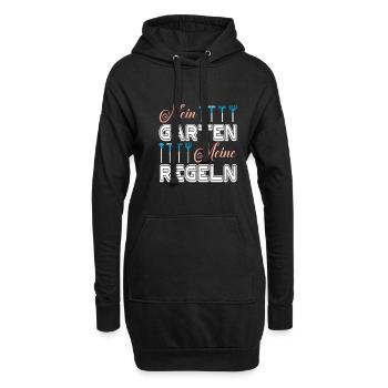 Mein Garten Meine Regeln Gartenarbeit - Hoodie-Kleid - Schwarz - Vorne