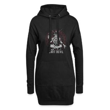Joueur de fléchettes Diable Fléchettes Drôle de - Sweat-shirt à capuche long Femme - noir - Devant