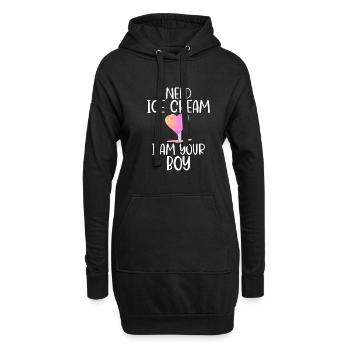 Cadeaux pour amateurs de crème glacée - Sweat-shirt à capuche long Femme - noir - Devant