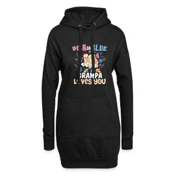 Grampa rose ou bleu t’aime le meilleur grand-père de tous les temps - Sweat-shirt à capuche long Femme - noir - Devant