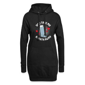 Tu me coupes le souffle asthme autre moitié coeur - Sweat-shirt à capuche long Femme - noir - Devant