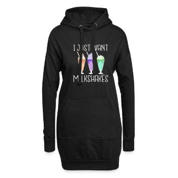 J’adore Milkshakes Milkshake Gift - Sweat-shirt à capuche long Femme - noir - Devant