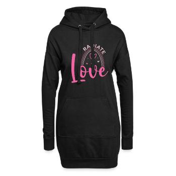Strahlen Liebe Sich Selbst Urlaub Liebe Pink - Hoodie-Kleid - Schwarz - Vorne