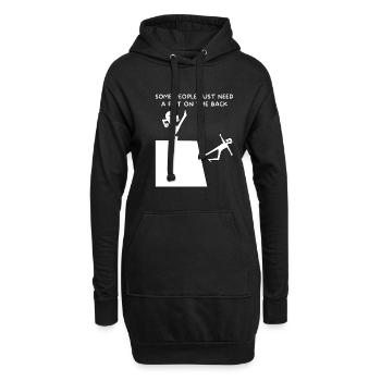 Certaines personnes ont besoin d’une tape dans le dos - Sweat-shirt à capuche long Femme - noir - Devant