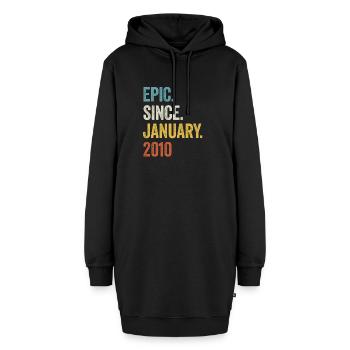 Epic depuis janvier 2010 13ème anniversaire - Sweat-shirt à capuche long Femme - noir - Devant